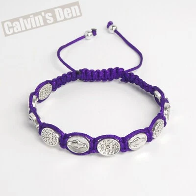 Pulsera Rosario Cordón Anudado Una Década Medallas Milagrosas Tamaño Ajustable Regalo Foto 1 de 4