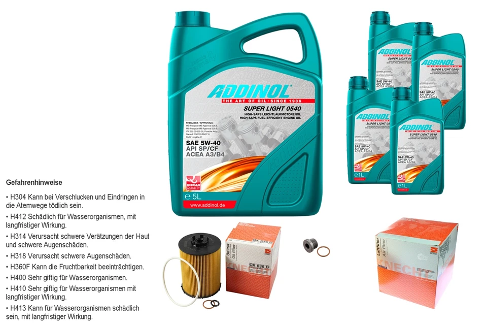 MAHLE Inspección Set 9L ADDINOL SUPER LIGHT 5W-40 Para BMW X5 E70 4.8I XDRIVE - Imagen 1 de 1