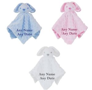 Personalised With Name Baby Comforter Taggy Bunny Rabbit Blanket Boy Girl Gift