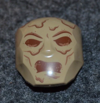 (1) 4x4 Dark Tan Sandman Face w/ 2x2 Connector on Back Brick ~ New Lego Parts ~ - Image 1 of 2