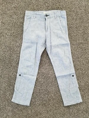 H&M L.O.G.O. CHAMBRAY BLUE  Boys Dress Pants Chinos EUC size 9/10Y - Image 1 of 2