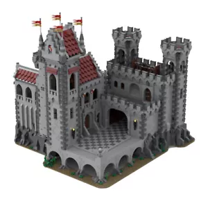 Custom MOC Large Castle II Fortress with Highly Detailed Interior 10007 Bricks - Picture 1 of 8