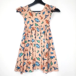Dot Dot Smile Size 3/4 Girls Cute Dinosaur print Trex Triceratops stegosaurus - Picture 1 of 6