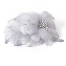Elegant Women Handmade Hat Gray Fascinator Hair Clips Wedding Party Accessories
