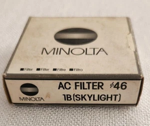 lens Camera FILTER AC 1B SKYLIGHT 46 photo Genuine Konica Minolta NEW VINTAGE - Picture 1 of 4