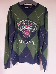 Hudson Outerwear Mens L Large Sweater Argyle Panther MMXVII - Picture 1 of 9