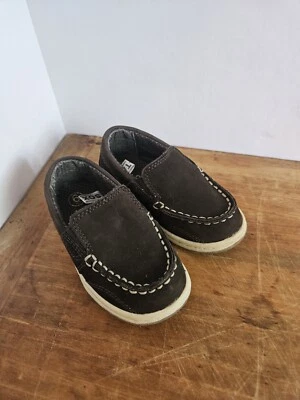Toddler Boys Cherokee Slip-On Leather Loafers Dark Brown Shoes - Image 1 of 4