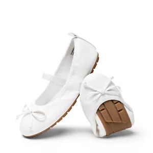 Girls Lightweight Mary Jane Flats Comfortable Slip On Ballet Flat Shoes - Picture 1 of 39