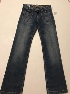 NEW GIRLS GAP STRETCH BLUE DENIM JEANS SZ 8R WITH  INTERIOR ADJ. WAIST - Picture 1 of 5