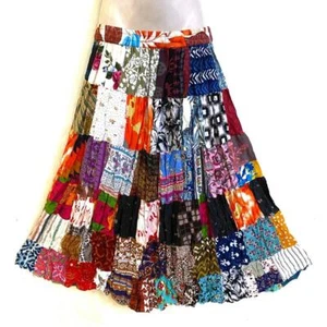 Sacred Threads Hippie Bohemian Gypsy No Match Festival Patchwork Skirt 222347 A - Picture 1 of 4