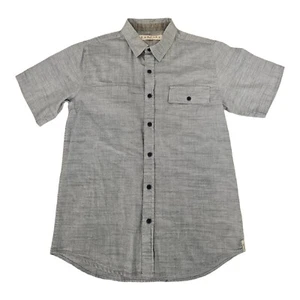 Ezekiel Mens Shirt Button Up Small Blue Short Sleeve Cotton Woven Button Collar - Picture 1 of 5
