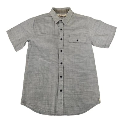 Ezekiel Mens Shirt Button Up Small Blue Short Sleeve Cotton Woven Button Collar - Image 1 of 4