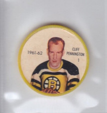 1961-62 SHIRRIFF SALADA COINS CLIFF PENNINGTON #1 PLASTIC Hockey NHL Bruins