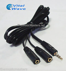 6' ft 3.5MM Stereo Male Plug to Dual 3.5MM Jacks Audio Cable Splitter Wire VWLTW