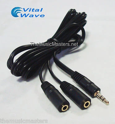 6ft 3.5MM Stereo Male Plug to Dual 3.5MM Jacks Audio Cable Splitter Wire VWLTW - Image 1 of 4