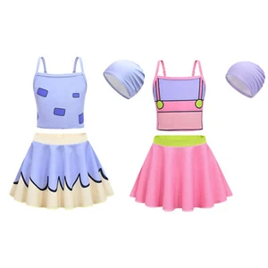 Kids Girls Bathing Suit Adjustable Spaghetti Straps Swimsuit Cosplay Swimwear - Picture 1 of 33
