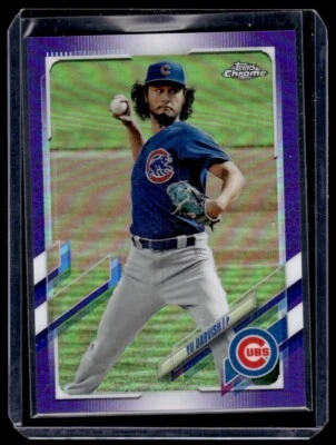 2021 Topps Chrome Purple Refractor Yu Darvish 176/299 Chicago Cubs #177 - Image 1 of 2