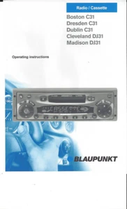 Blaupunkt Bedienungsanleitung user manual für C 31 DJ 31 englisch Copy - Picture 1 of 1