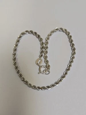 Sterling Silver ~ Rope Chain Bracelet 7.0" ~ ITALIAN~ VINTAGE - Image 1 of 4