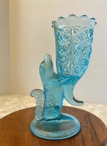 Rare Columbia Glass Co. Dog With Vase. Daisey Button  - Picture 1 of 4