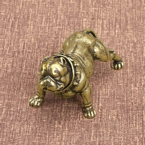 Solid Brass Dog Figurine Statue Animal Figurines Toys House Office Decoration - Picture 1 of 5