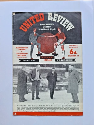 Manchester United v Tottenham Hotspur Season 1962-63 Football Programme - Image 1 of 2