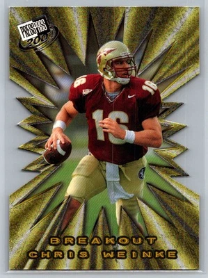 💎2001 Press Pass Football Breakout #B3 Chris Weinke - Florida State 💎 - Image 1 of 2