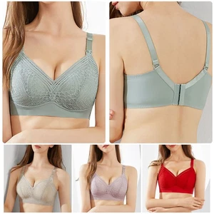 Women Nursing Bra Front Closure No Underwire Padded Soft Bralettes For - Picture 1 of 8