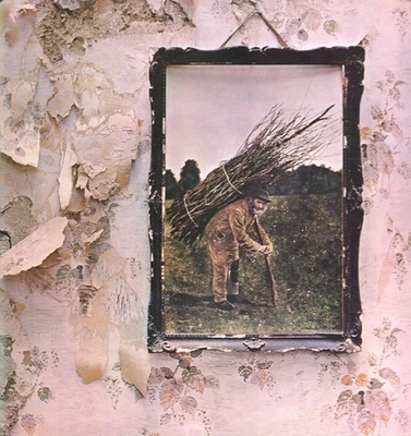 Led Zeppelin IV LP vinyl UK Atlantic 1971 plum/orange label design with Hop - Photo 1/4