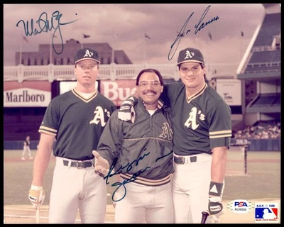 Mark McGwire Reggie Jackson Canseco 8 x 10 Photo Signed Auto PSA/DNA O ID:452346 - Image 1 of 4