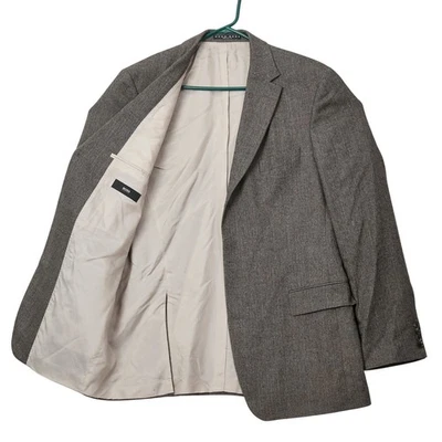 BOSS Hugo Boss Sport coat Mens 42L Brown Herringbone Wool Cashmere Blazer Jacket - Image 1 of 4
