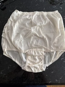 Vintage Nylon Granny Sissy Panty  Ivory/ Light Beige Sheer Size 5 - Picture 1 of 6