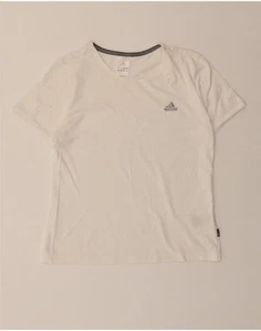 ADIDAS Womens T-Shirt Top UK 14 Medium  White Cotton NB15 - Picture 1 of 3