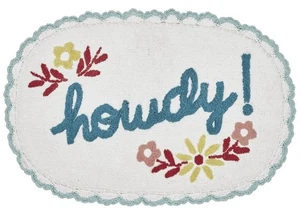 Pionierin Frau Plüsch Baumwolle Blumen Howdy Oval Badteppich 20x32 - Bild 1 von 2