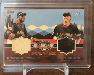 2011 Topps Update All Star Dual Stiches Relic /25 Brandon Phillips Jay Bruce - Picture 1 of 2