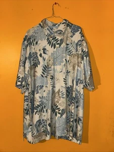 Tommy Bahama Herren Button Down Hawaiihemd cremeweiß geblümt Seide Größe XXL/TTG - Bild 1 von 11