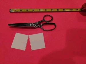 Vintage Canary Japan Pinking Shears Scissors 8 Sewing Cloth Cutting HEAVY DUTY - Picture 1 of 8