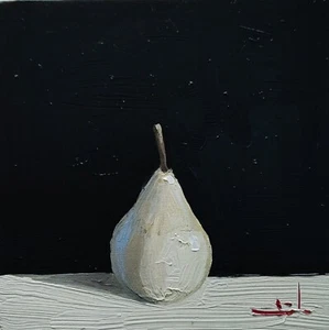 PINTURA AL ÓLEO PERA VIVEK MANDALIA IMPRESIONISMO 8X8 COLECCIONABLE ORIGINAL FIRMADA - Imagen 1 de 6