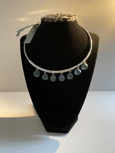 Robert Lee Morris versilberte Soho facettierte blaue Stein Draht Wickel Halskette - Bild 1 von 3