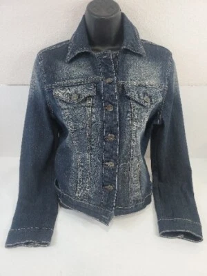 Chaqueta Abrigo Paris Blues Mujer M Trucker Jean Cierre Botón Lavado Oscuro Grunge  Foto 1 de 4