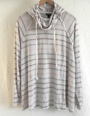 Pullover túnica con capucha tórrida peso ligero raglán/manga larga rayas talla 1 Foto 1 de 4