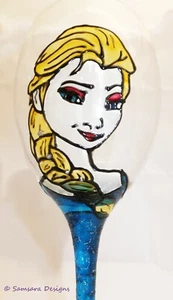 Frozen Princess Elsa Wine Gin Glass Gift Stained Glass Disney - Picture 1 of 7