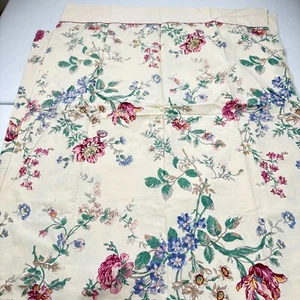vtg cannon flat sheet twin blue red floral blend no iron percale usa y2k 90s 80 - Picture 1 of 9