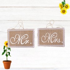 2PCS Wedding Chair Banners Alphabet Printing Chair Banners for Date Anniversary