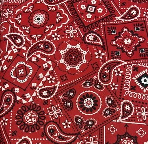 RED BANDANA POPPY 100% COTTON FABRIC By The Yard - Picture 1 of 1