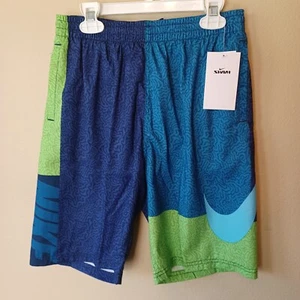 Nike Big Boys Patchwork 7" Volley Swim Shorts XL (18-20)-Blue-Purple-Lime Green - Picture 1 of 4