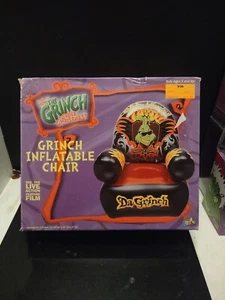 Vintage 2000 Grinch Inflatable Chair Universal 26 W X 25 D X 31 Open Box. New - Picture 1 of 10