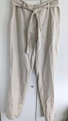 Pantalón Jones New York Signature de lino corbata de cinturón extraíble talla 8 color tostado natural  Foto 1 de 4