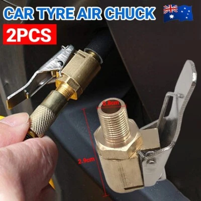 2PCS 8MM Car Tyre Wheel Tire Air Chuck Inflator Pump Valve Clip Connector Adapte - image 1 of 4