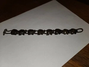 Vintage Genuine Carved Stone Turtle Rope Bracelet, Brown - Picture 1 of 12